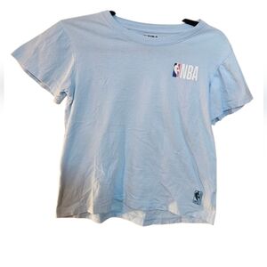 NBA Youth Size 10/12 Light Blue Short Sleeve Graphic Logo Tee